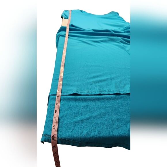 Soft Surroundings Maxi Dress Hi Low Short Sleeve Cotton Casual Blue‎ Stretch L - Picture 11 of 12